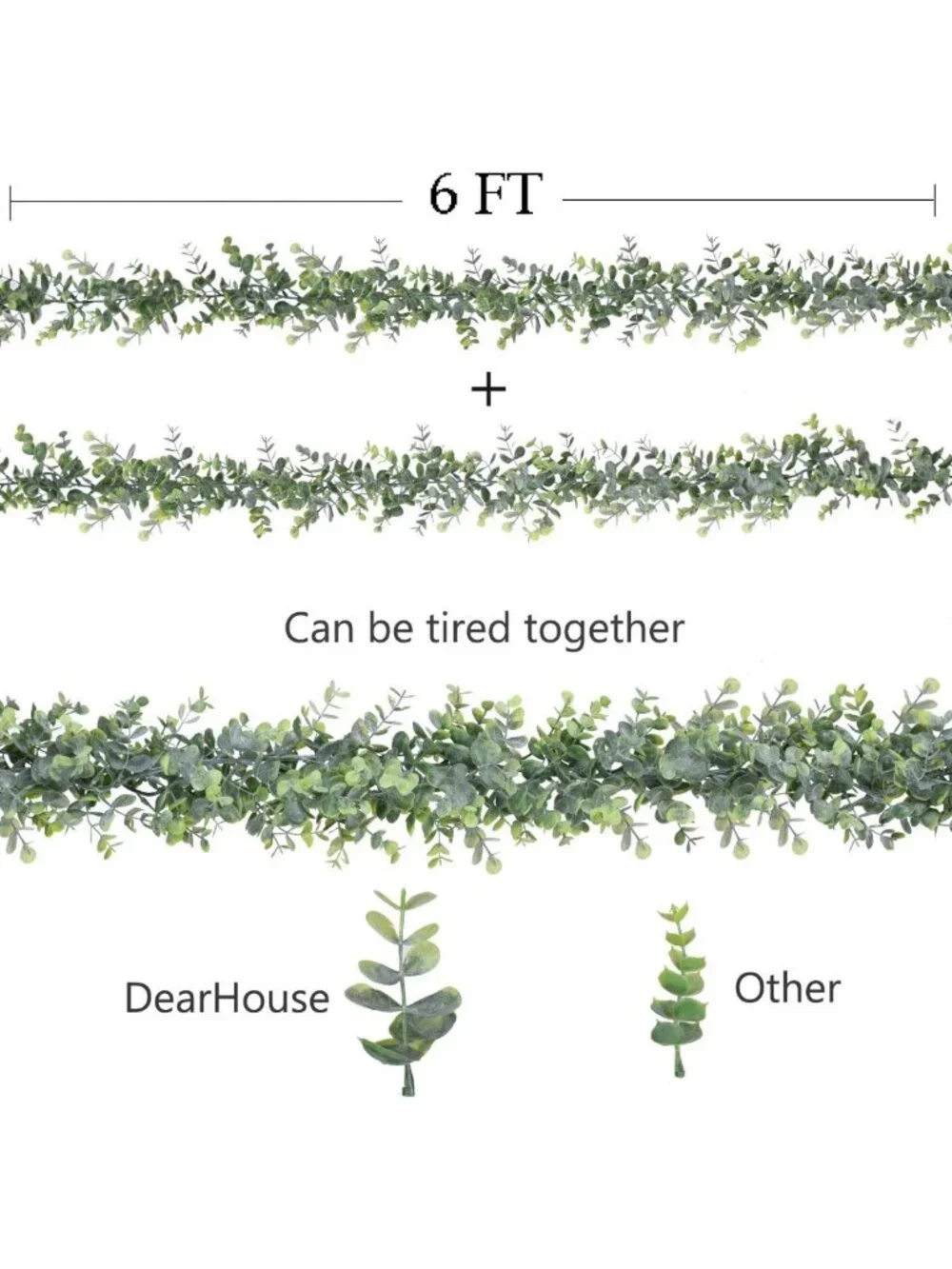6 Pack Faux Eucalyptus Garland - Artificial Hanging Vines for Wedding Decor